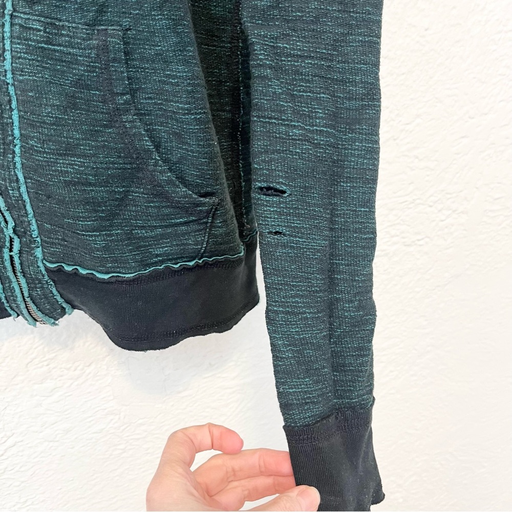 Affliction Reversible Hoodie Teal Green Medium M - Picture 6 of 16